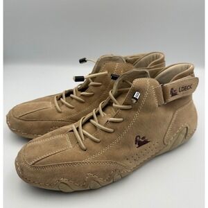Ldeck High Top Sneaker Boot Sz 38 (W 7.5, M 6) Tan Suede Chukka Boxing Style
